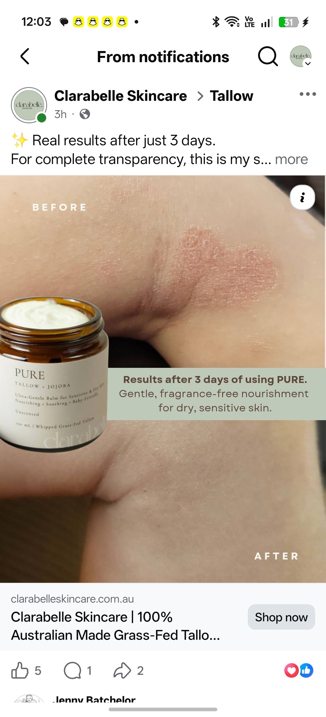 PURE | Tallow + Jojoba Whipped Tallow 100mL